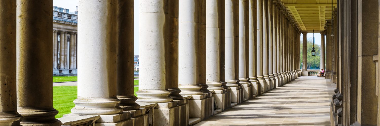 Colonnade,And,Shadow,In,Old,Royal,Naval,College,,University,Of